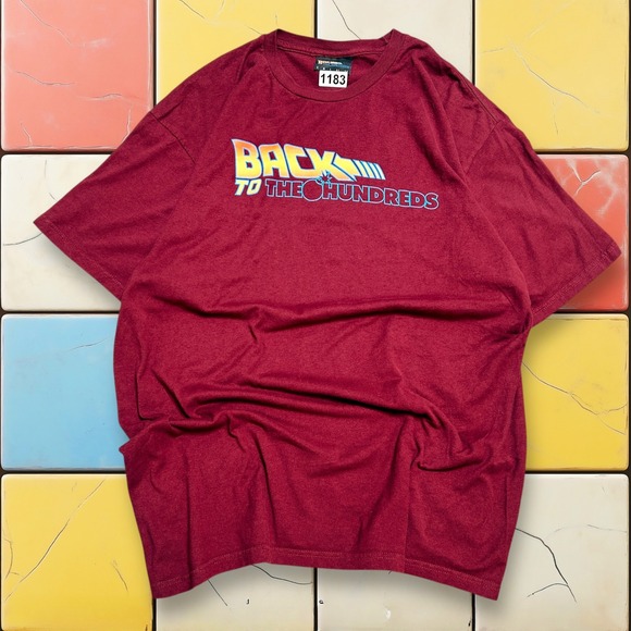 VTG Back To The Future X Hundreds Shirt Y2K Men XL Maroon Skater Graphic Tee - Picture 1 of 10